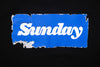 Sunday Sticker Crewneck Sweatshirt (Black with Blue/White Ink)