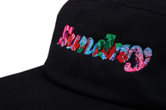 Sunday Classy Scribble 5-Panel Camper Hat (Black w/ Multicolor Embroidery)