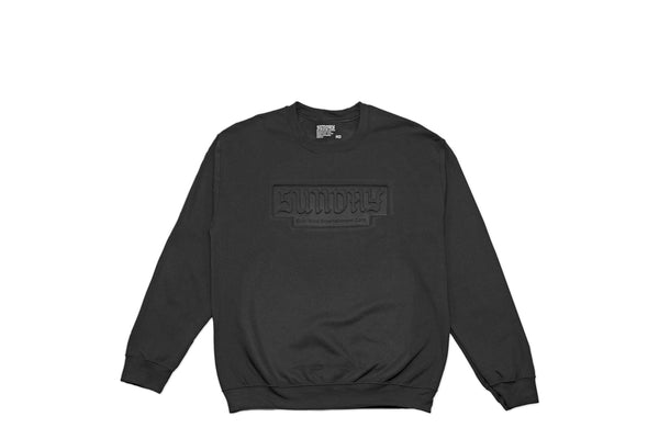 Sunday x Burn Slow Burnday Embossed Crew Neck (Black)