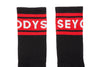 Odyssey Futura Crew Socks (Black/Red Stripes)